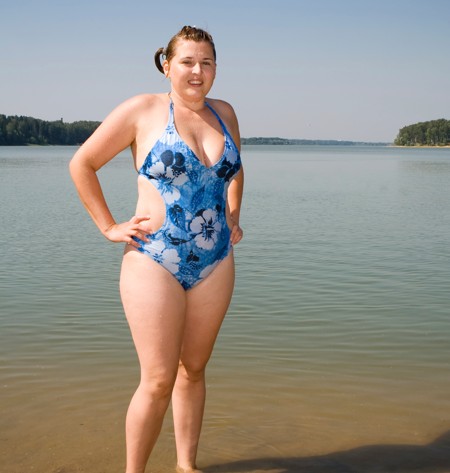 Swimsuit for overweight woman