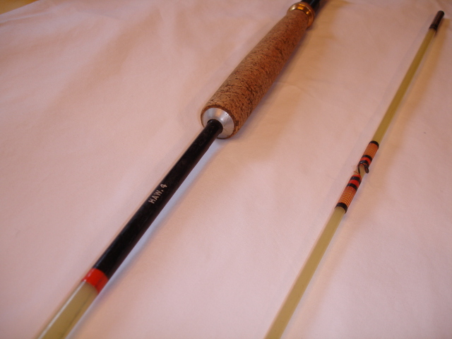 Fiberglass fly rod with "HAW.4" designation