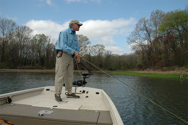 fly fishing bass on lake fork