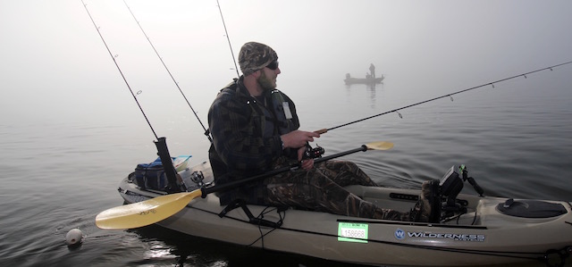 Kayak fishing in the fog calls for complete sensory awareness to overcome the lack of visibilty. 
