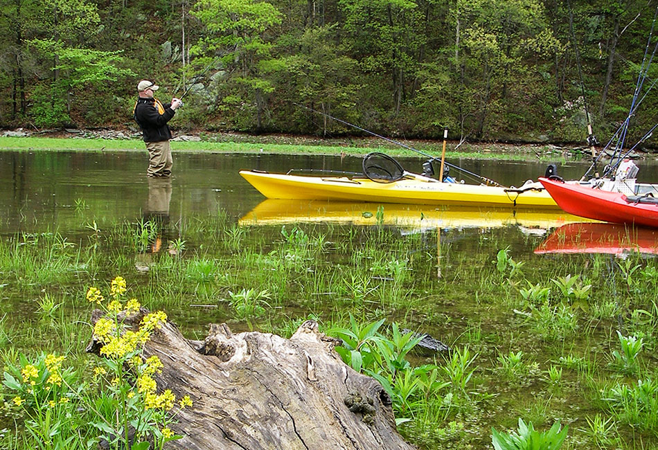 The commotion of a $40K glitter rocket can shut down feeding fish. A kayak's stealth carves out a productive niche in this highly pressured fishery.