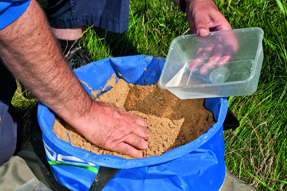 Add water and mix it in by hand to give a stiff groundbait.