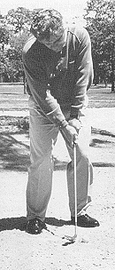 Greenside bunker sand stance