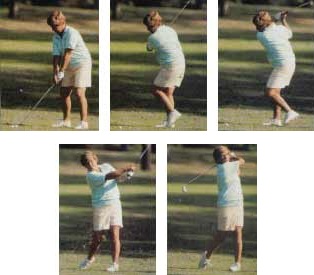 Time-elapse series of photos of a Sharon Miller swing