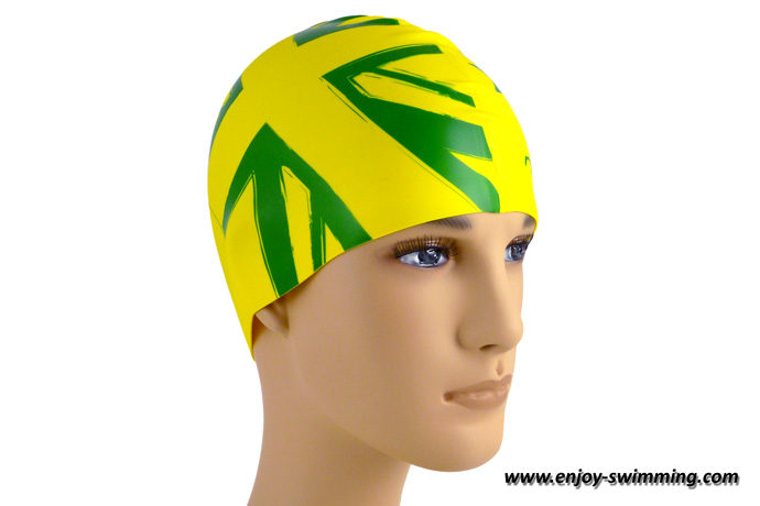 A latex swim cap