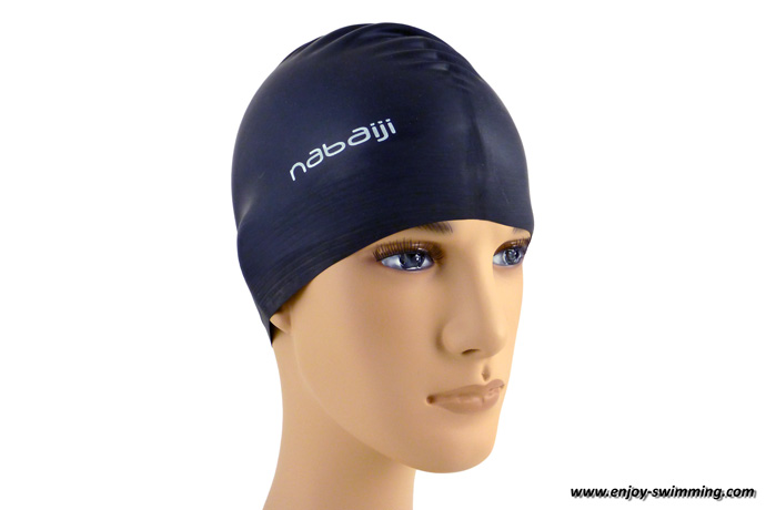 A basic latex swim cap