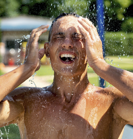 Man making shower