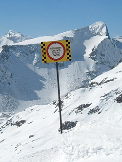 Skier in avalanche