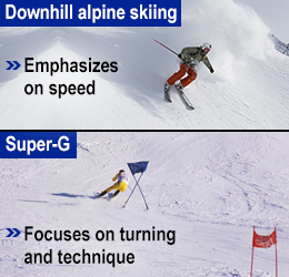Difference between Super-G and downhill alpine skiing