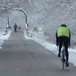 snowy cycling path