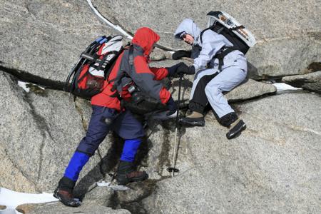 helping each other to climb