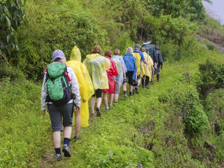 Trekking in rainy weather