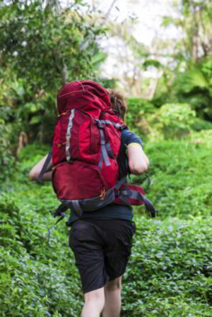 Tourist hiking