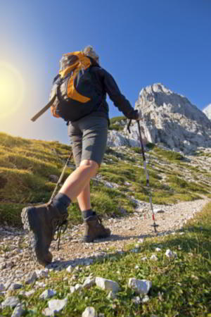 Man hiker with bag