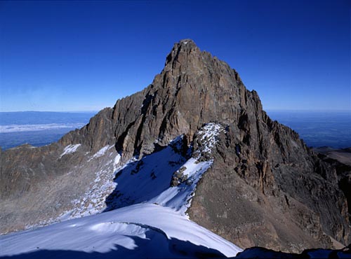 Mount Kenya Climbing Expeditions Snow-Peaked Nelion and Batian peaks