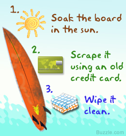 Tips to remove surfboard wax