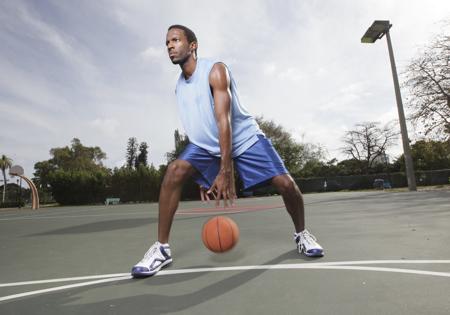 Player dribbling a ball