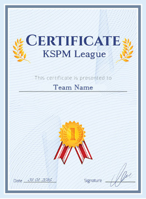 Soccer award certificate