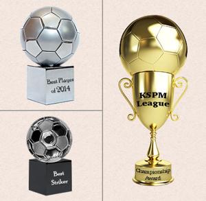 Soccer award trophies