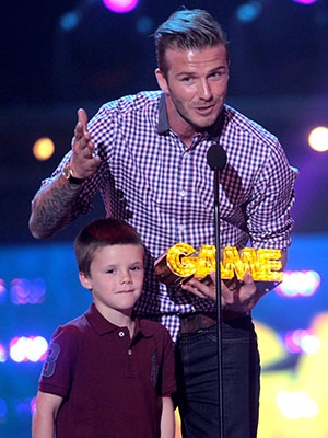 David Beckham And His Son At An Award Function